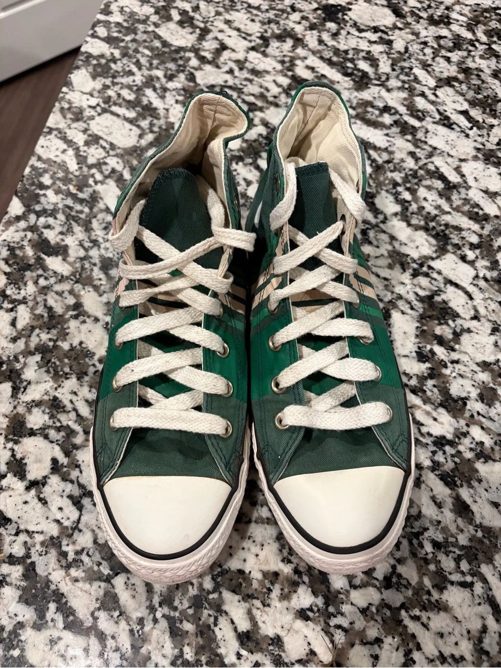 Converse Chuck Taylor All Star High Top Green striped shoes